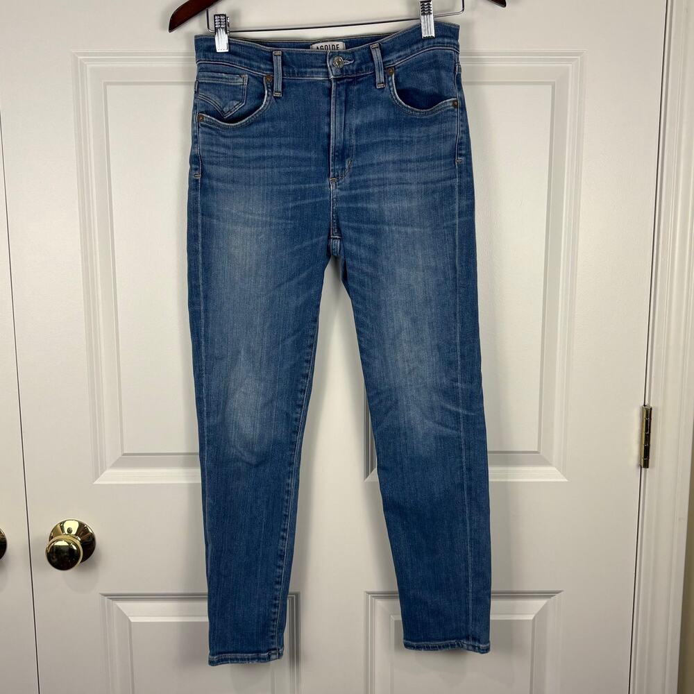 Agolde Capri Skinny Jeans High Waisted Medium Wash Quiet Luxury Minimalist 28